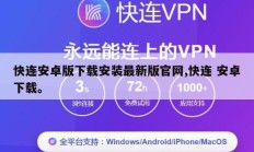 快连安卓版下载安装最新版官网,快连 安卓下载。