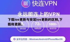 下载ios更新与安装ios更新的区别,下载和更新。